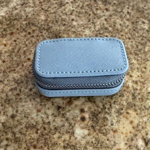 Stackers Blue Leather Travel Accessory Case